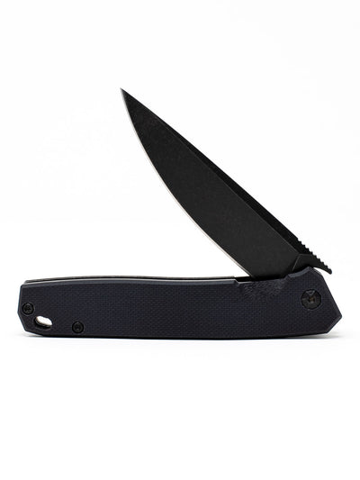 Black React Folding Knife - Plain G10/Black Coated