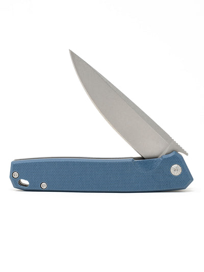 Blue React Folding Knife - Plain G10/Stone Washed