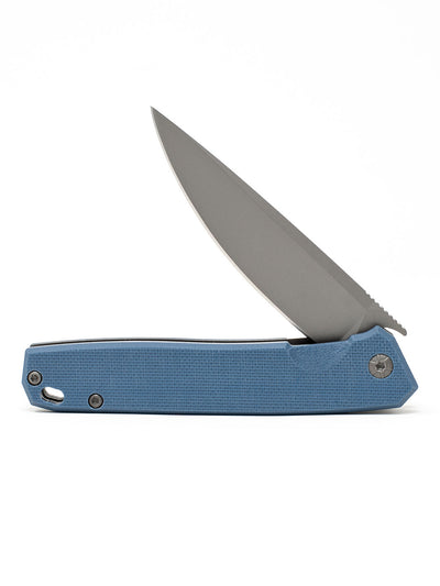 Blue React Folding Knife - Plain G10/TI Coated