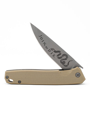 Join, or Die React Folding Knife